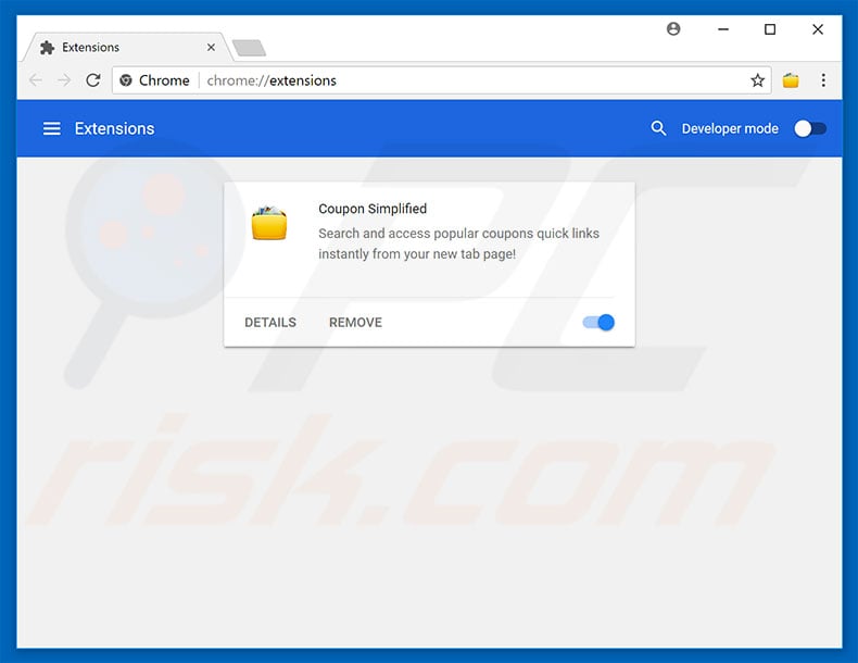 Removing search.hcouponsimplified.com related Google Chrome extensions