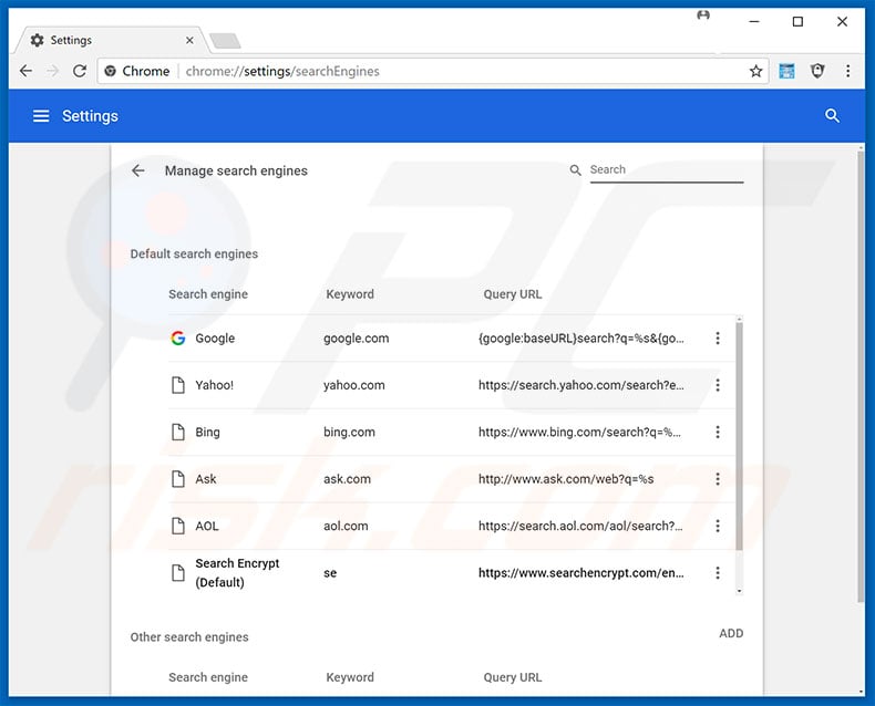 Removing search.hmyutilitybox.co from Google Chrome default search engine