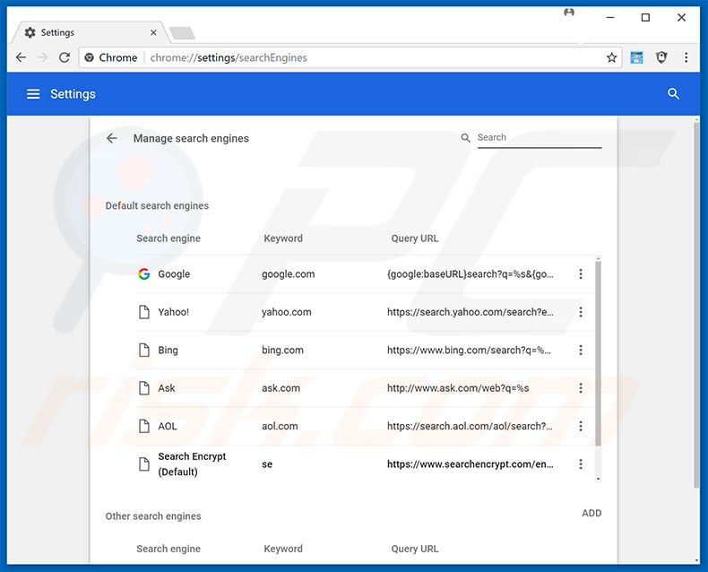 Removing search.hmyutilitybox.co from Google Chrome default search engine