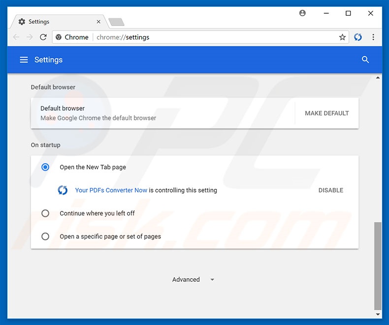 Removing search.hyourpdfsconverternow.com from Google Chrome homepage