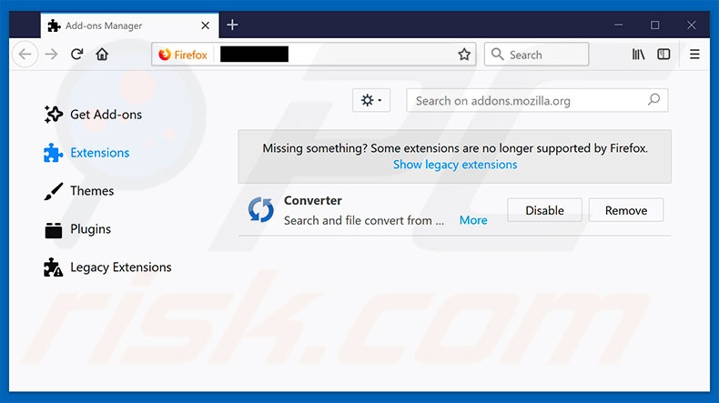 Removing search.hyourpdfsconverternow.com related Mozilla Firefox extensions