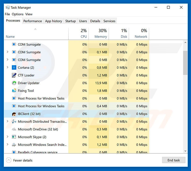 IdleBuddy in task manager