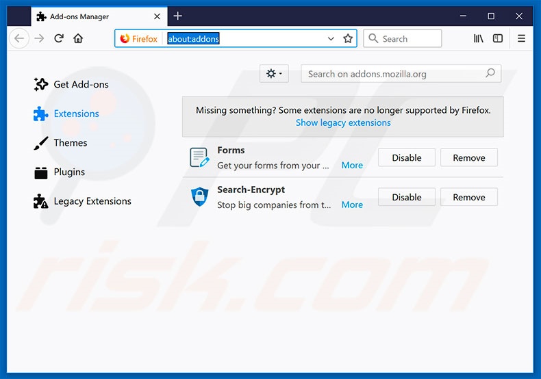 Removing search.kodakoala.com related Mozilla Firefox extensions