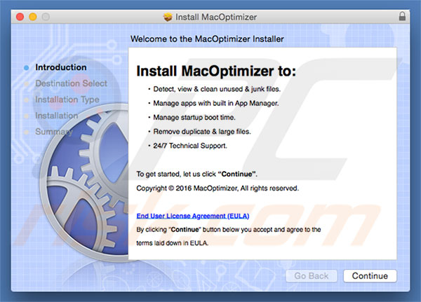 Delusive installer used to promote MacOptimizer