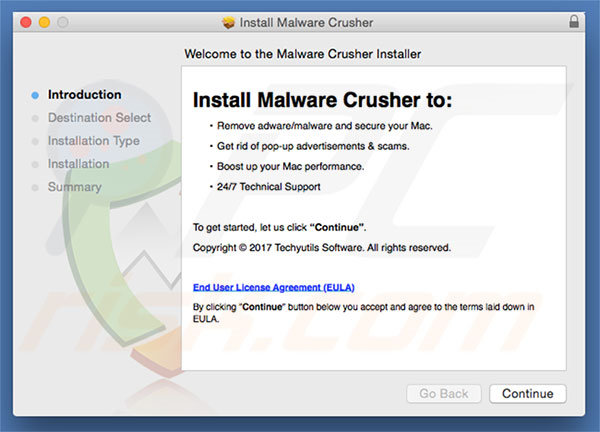 Delusive installer used to promote Malware Crusher