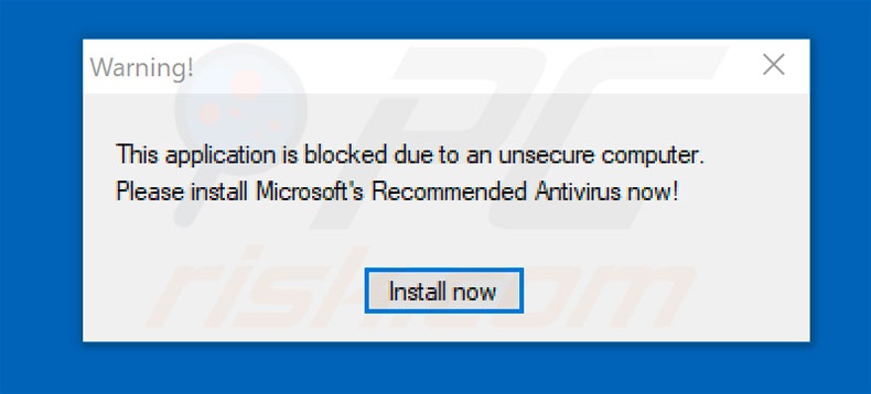 Microsoft Antivirus scam step 1