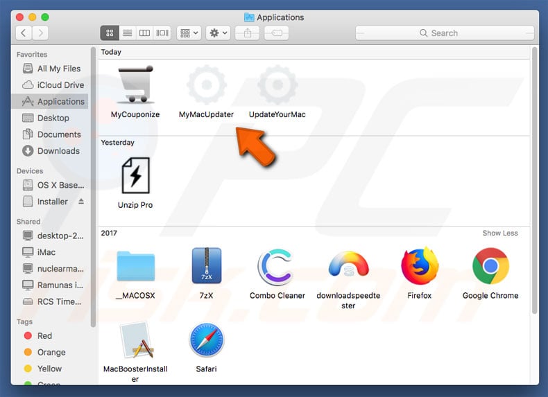 MyMacUpdater unwanted application