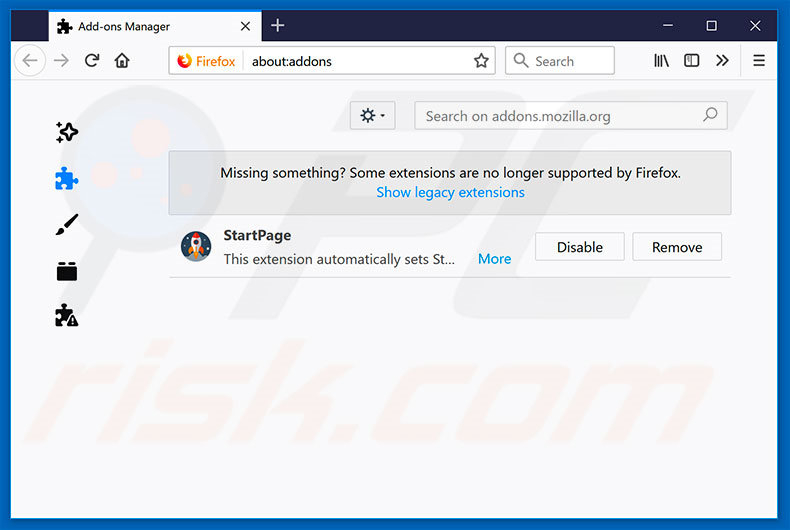 Removing newtab.pro related Mozilla Firefox extensions