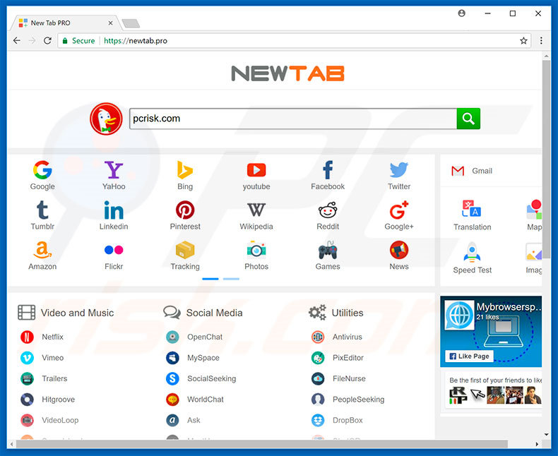 newtab.pro browser hijacker