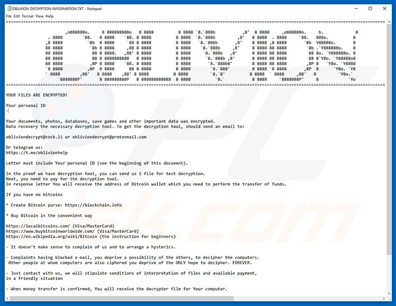 OBLIVION decrypt instructions