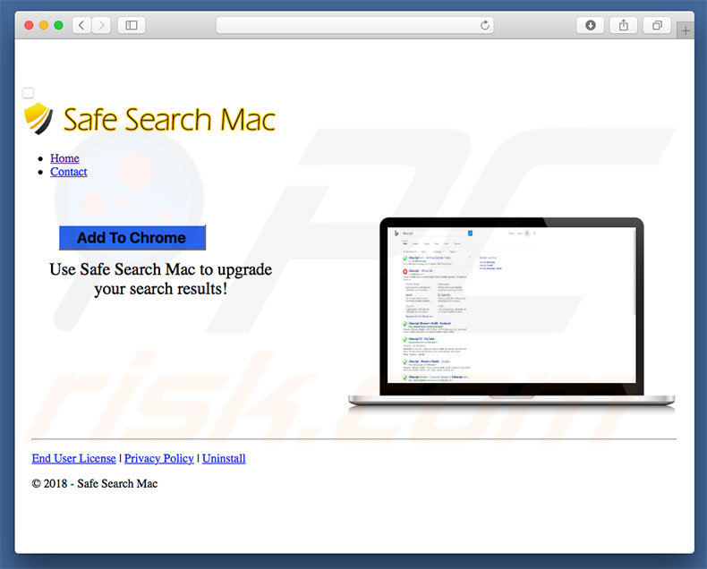 Dubious website used to promote safesearchmac.com