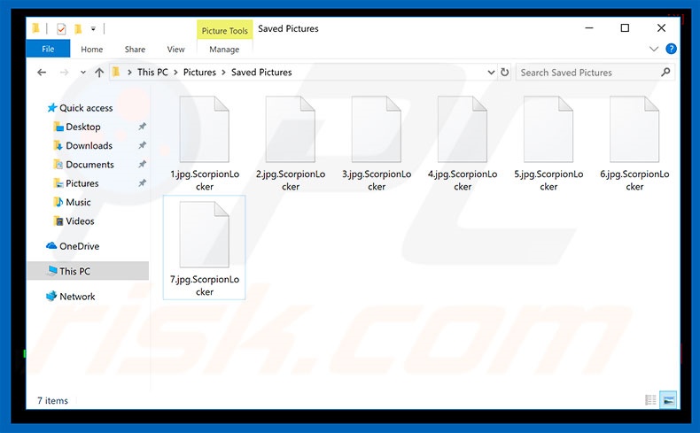 Files encrypted by ScorpionLocker
