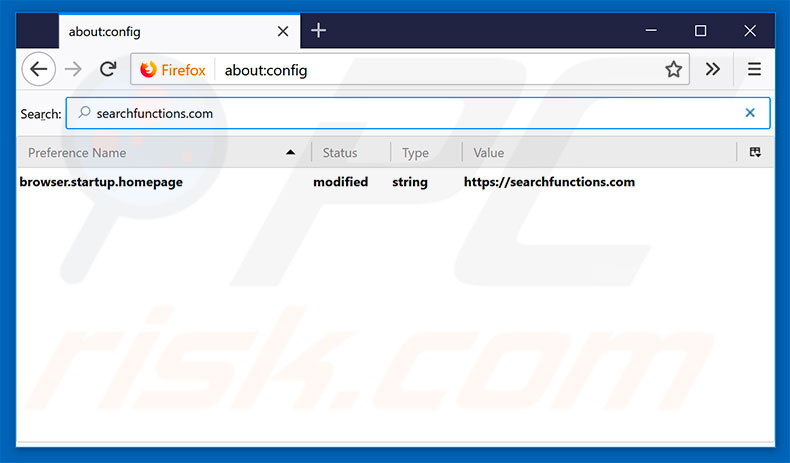Removing searchfunctions.com from Mozilla Firefox default search engine
