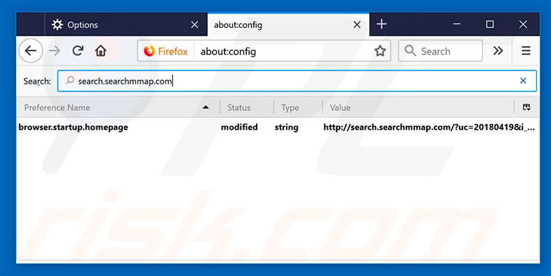 Removing search.searchmmap.com from Mozilla Firefox default search engine