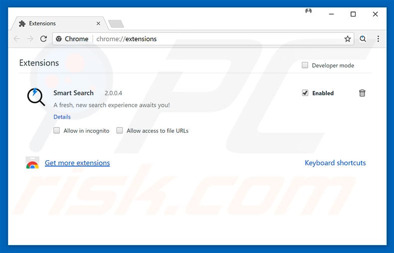 Removing search-smart.work related Google Chrome extensions