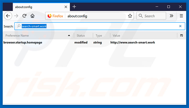 Removing search-smart.work from Mozilla Firefox default search engine