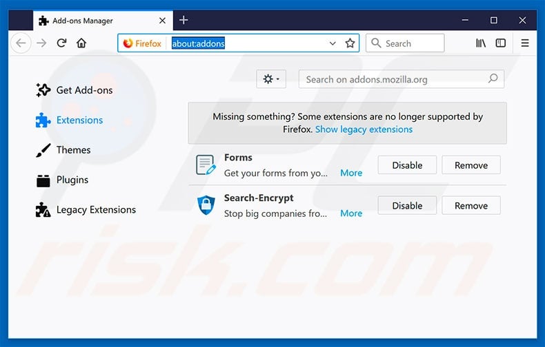 Removing search.smartmediatabsearch.com related Mozilla Firefox extensions