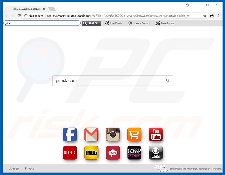 search.smartmediatabsearch.com browser hijacker