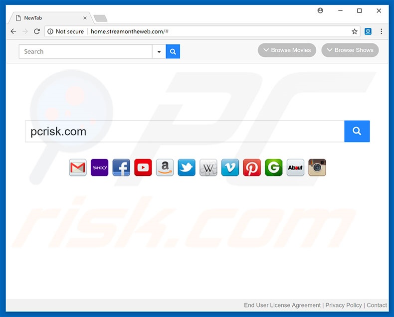 home.streamontheweb.com browser hijacker