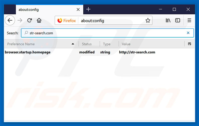 Removing str-search.com from Mozilla Firefox default search engine