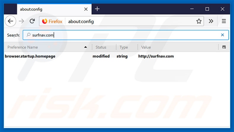 Removing surfnav.com from Mozilla Firefox default search engine