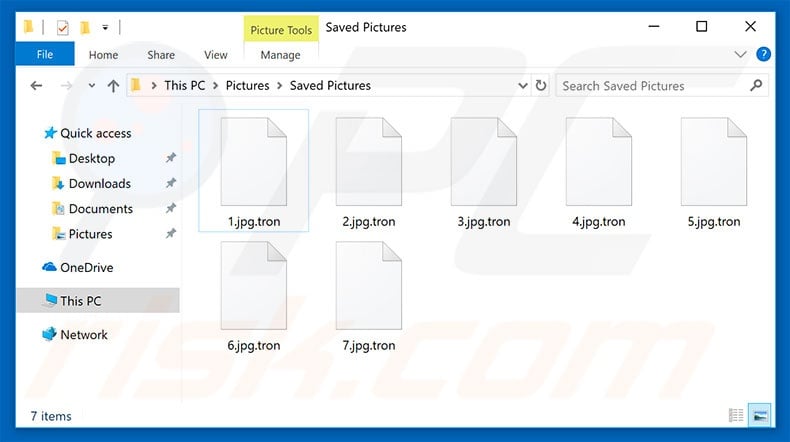 Files encrypted by Tron (.tron extension)