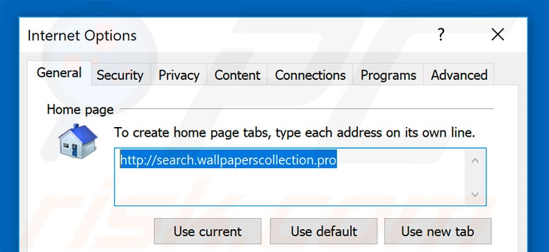Removing search.wallpaperscollection.pro from Internet Explorer homepage