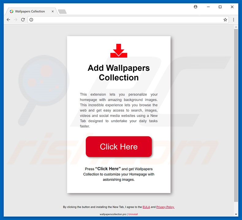 Website used to promote Wallpapers Collection browser hijacker