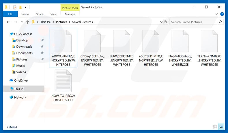 Files encrypted by WhiteRose