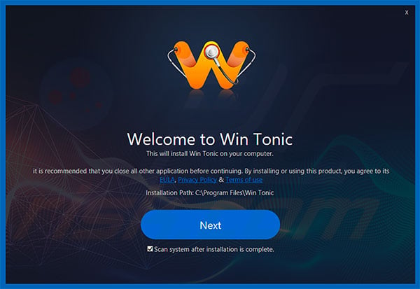 Win Tonic PUP installer setup