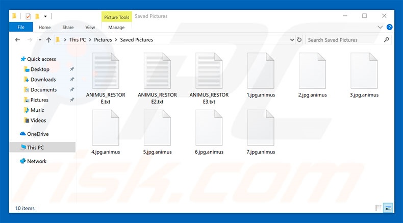 Files encrypted by ANIMUS