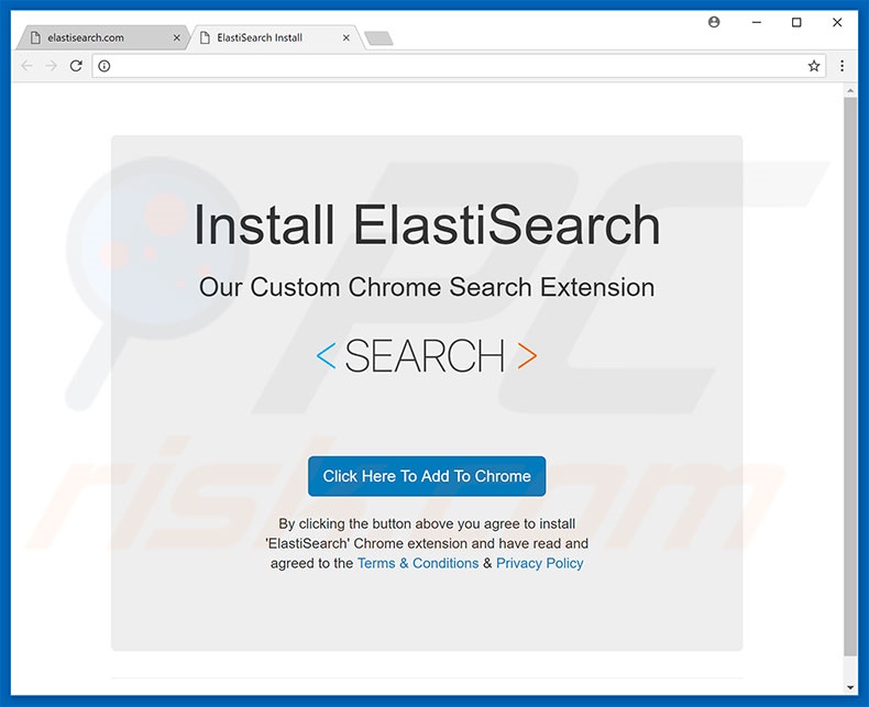 Website used to promote ElastiSearch browser hijacker