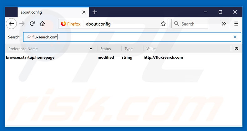 Removing fluxsearch.com from Mozilla Firefox default search engine