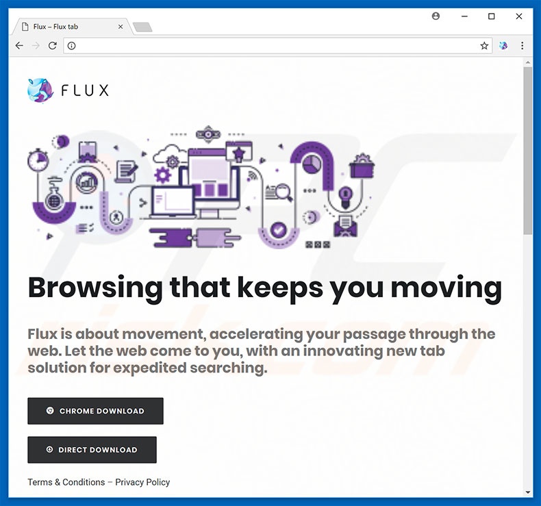 Website used to promote Fluxtab browser hijacker