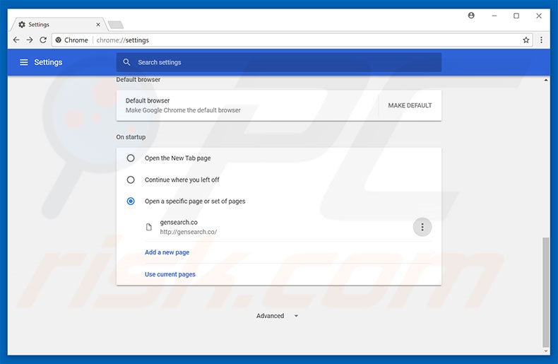 Removing gensearch.co from Google Chrome homepage