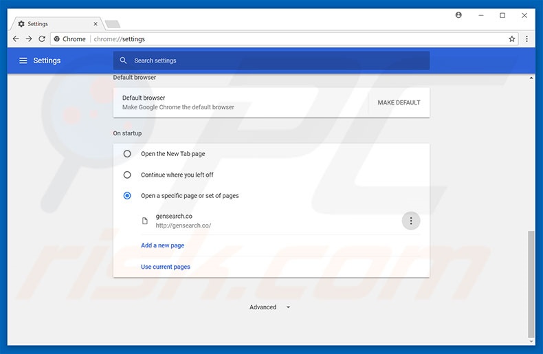 Removing gensearch.co from Google Chrome homepage