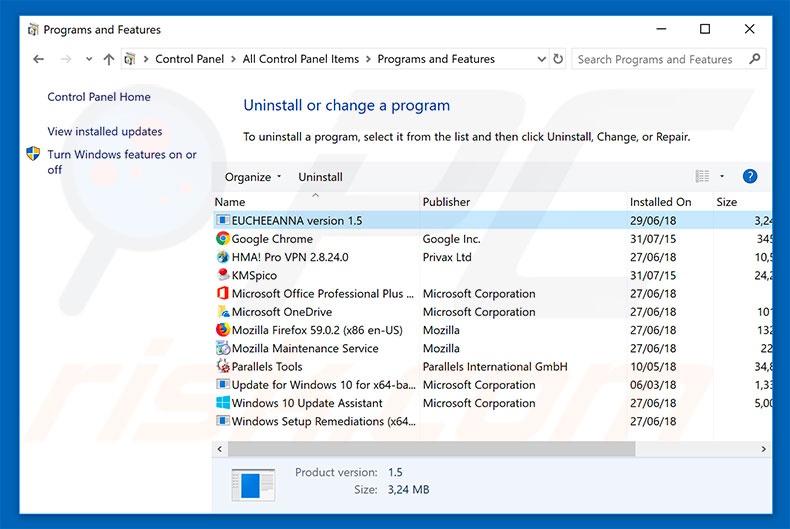 GeoSmartDNS adware uninstall via Control Panel