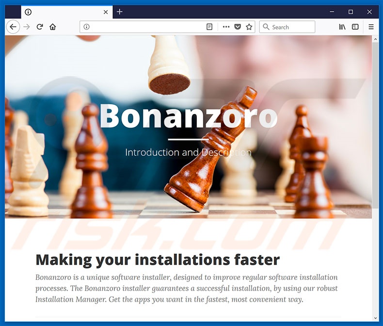 Website used to promote Bonanzoro browser hijacker