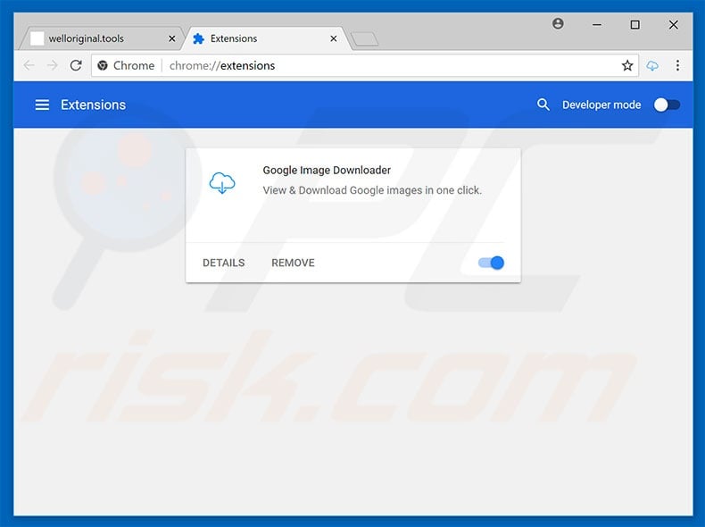 Removing Google Image Downloader ads from Google Chrome step 2