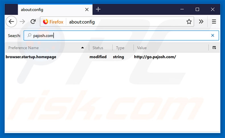 Removing go.pajosh.com from Mozilla Firefox default search engine