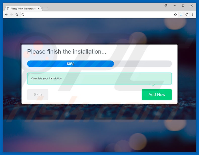 Website used to promote goverial browser hijacker