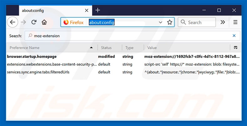 Removing search.hfastrecipefinder.com from Mozilla Firefox default search engine