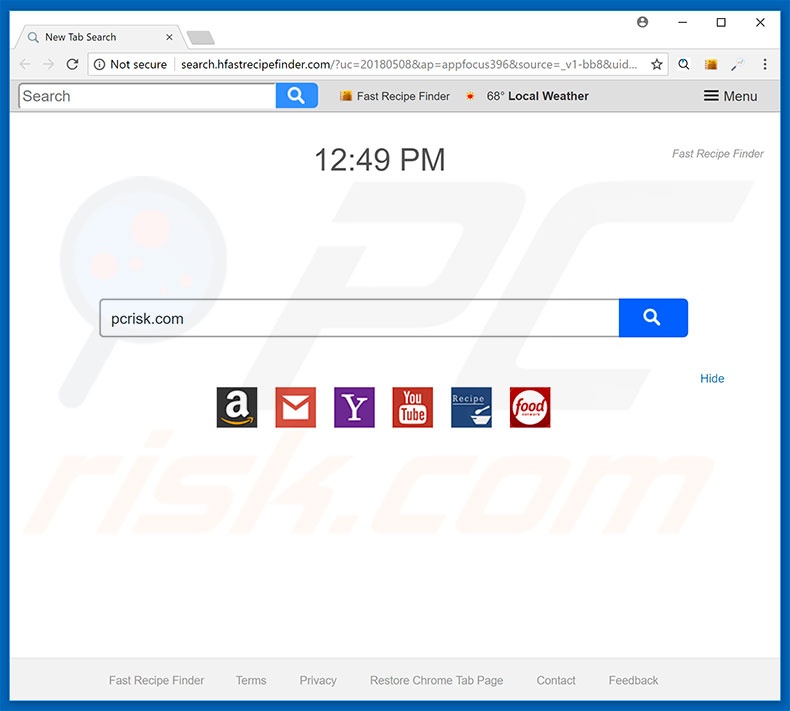 search.hfastrecipefinder.com browser hijacker