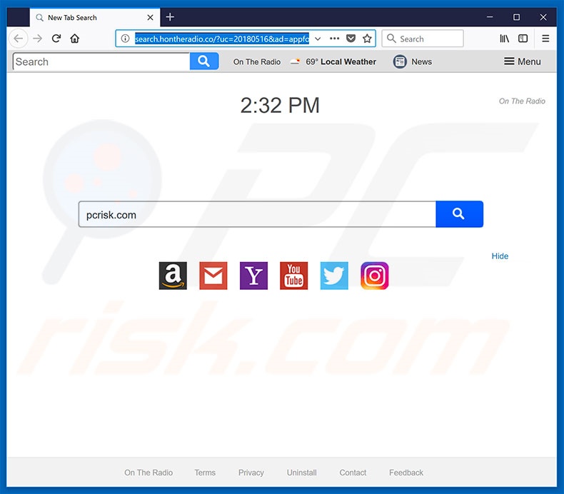 search.hontheradio.co browser hijacker