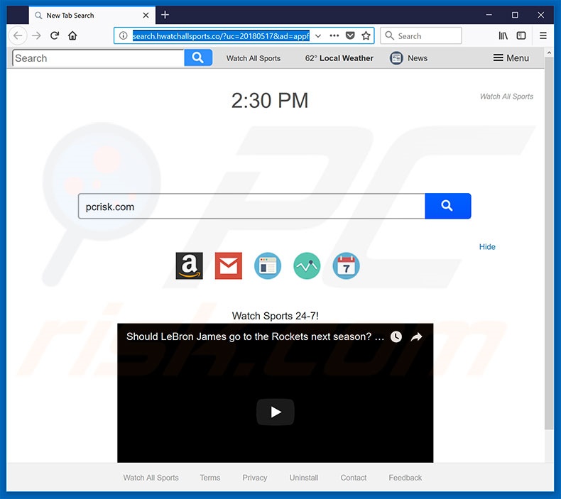 search.hwatchallsports.co browser hijacker