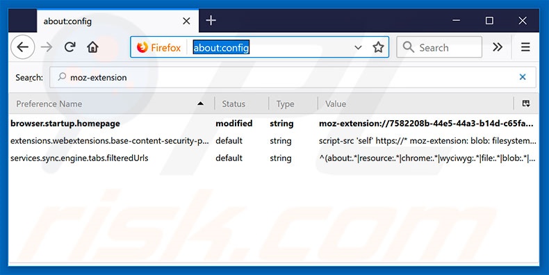 Removing search.hwatchsportslive.co from Mozilla Firefox default search engine