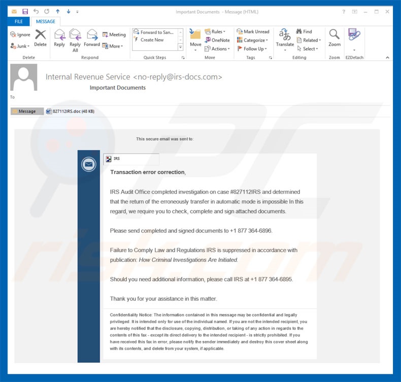 Important Documents IRS malware