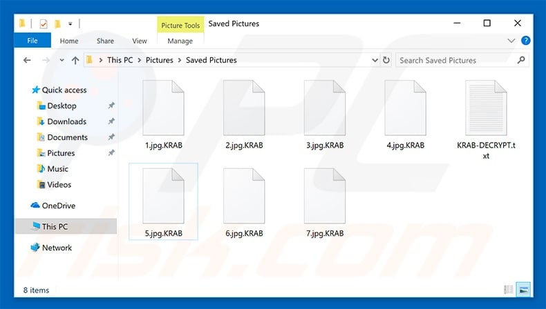 Files encrypted by KRAB (.KRAB extension)