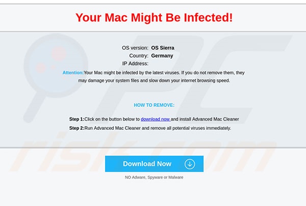 Dubious website used to promote Mac Adware Cleaner