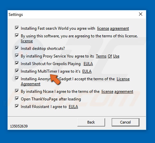 Deceptive installer used to distribute Multitimer adware